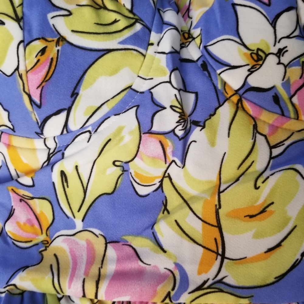 Blue Tropical Summer  Dress - Picture 5 of 5